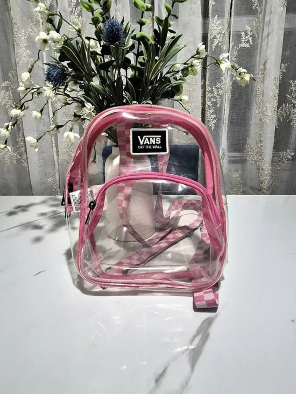 Vans Got This Mini Clear Backpack Pink Checkered & Clear Checkered
